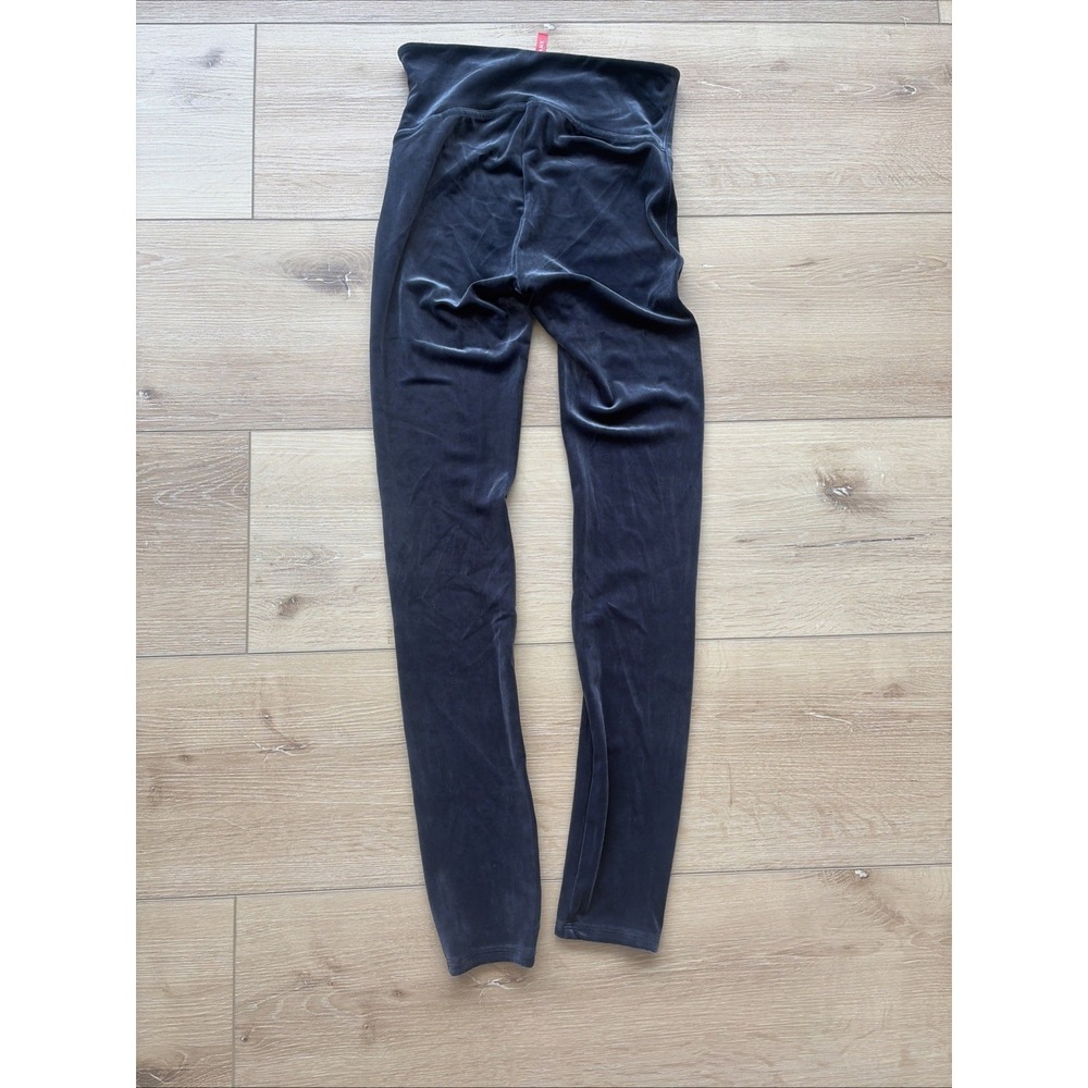 SPANX Navy Blue Velvet leggings Size Small Stretch No Front Seam NWT - Picture 9 of 9
